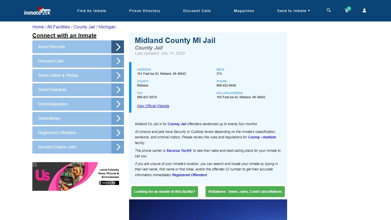 Midland County MI Jail - Inmate Locator - Midland, MI