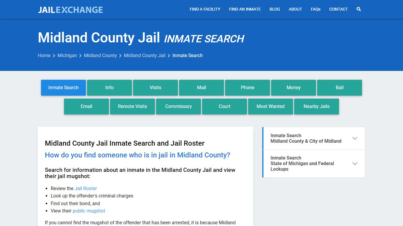 Inmate Search: Roster & Mugshots - Midland County Jail, MI