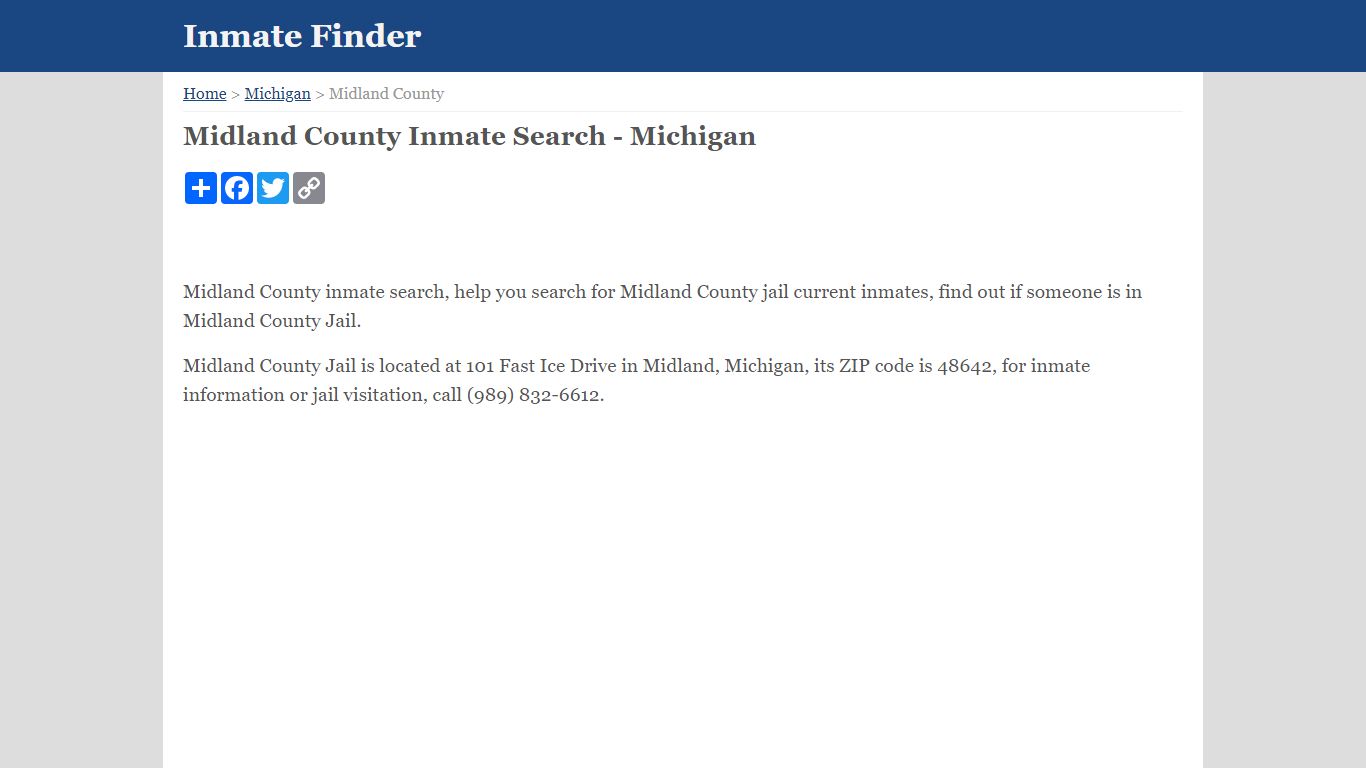 Midland County Inmate Search - Michigan